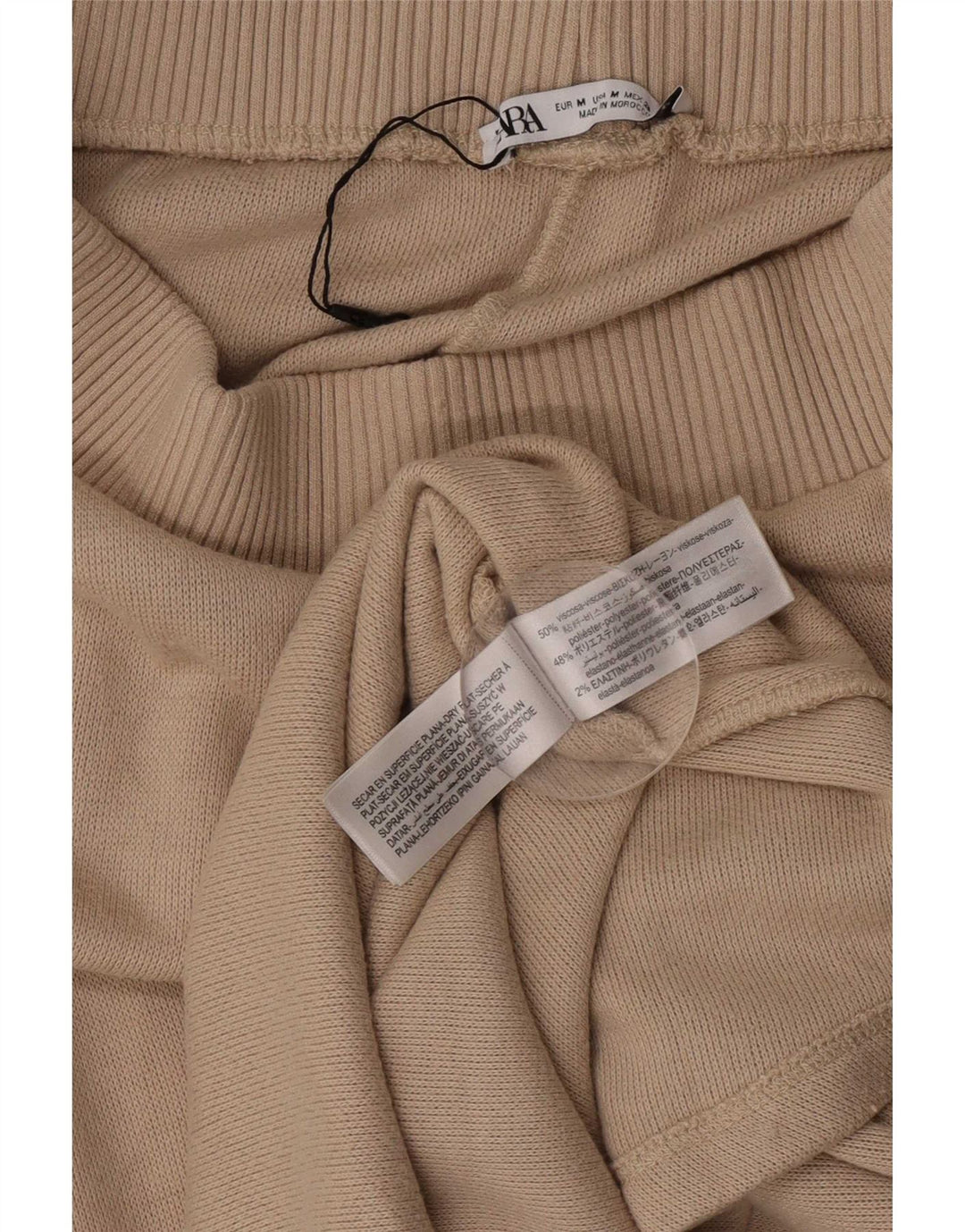 Zara Mujer Falda Midi Mediana W28 Viscosa Beige