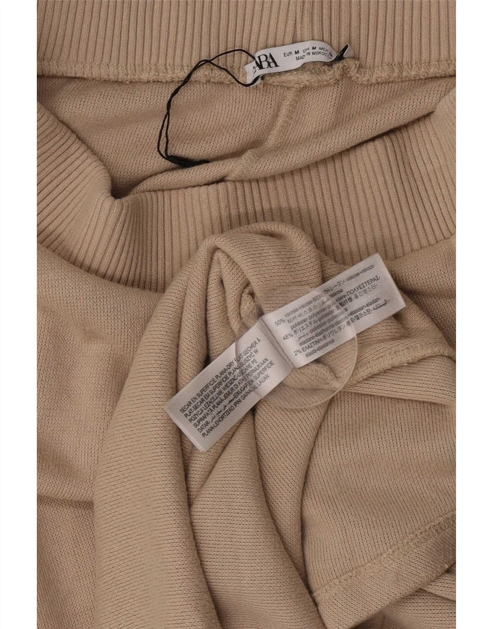 Zara Mujer Falda Midi Mediana W28 Viscosa Beige