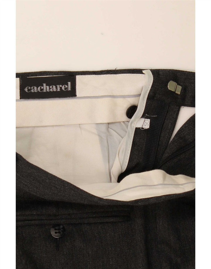 Cacharel Pantalón de traje con pinzas para hombre IT 50 Large W34 L31 Gris