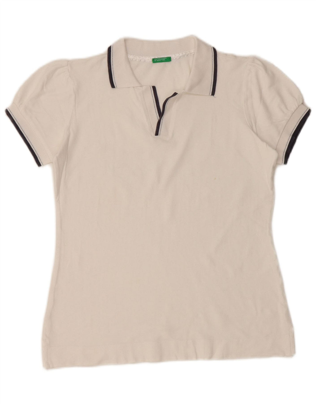 BENETTON Polo para mujer UK 40 Mediano Blanco