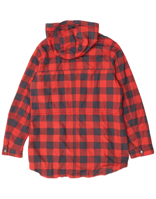 Columbia Abrigo cortavientos con capucha y ajuste regular para mujer UK 46 Large Red Check