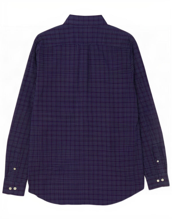 Camisa Nautica Hombre Small Azul Marino Cuadros Algodón