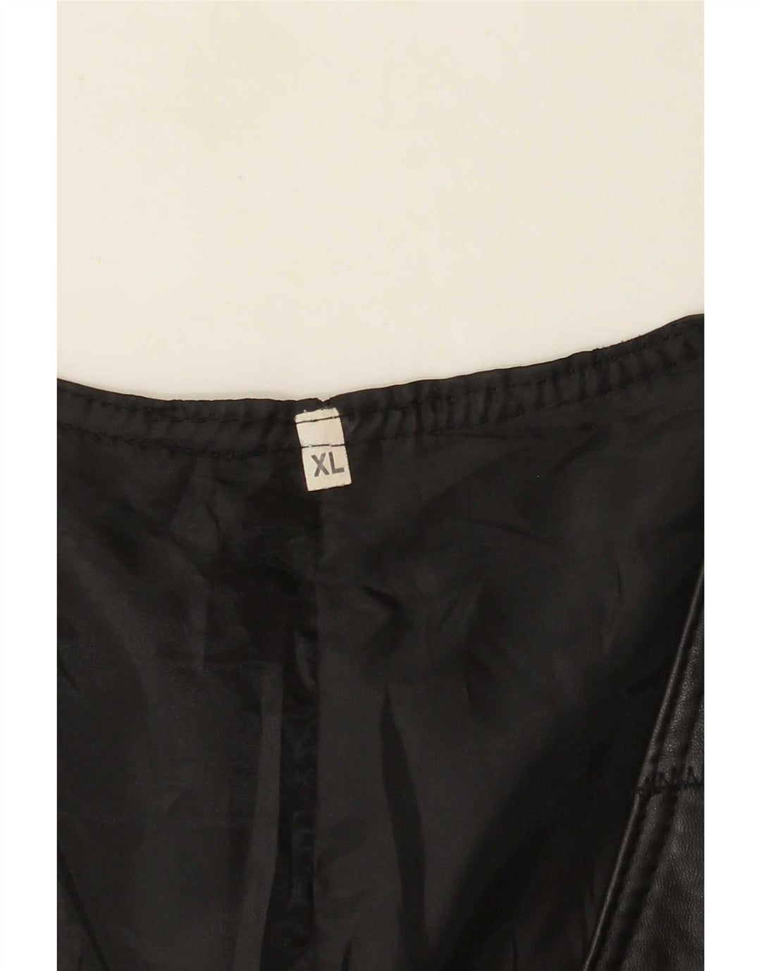 Chaleco de cuero vintage para hombre XL Patchwork negro
