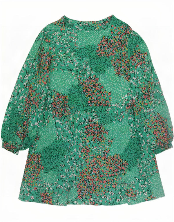Marks & Spencer Vestido escalonado de manga larga para mujer UK 40 XL Verde floral