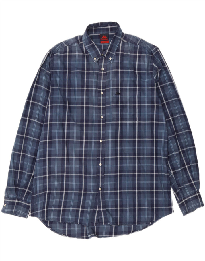 Kappa Camisa De Franela Hombre 2XL Azul Marino Cuadros