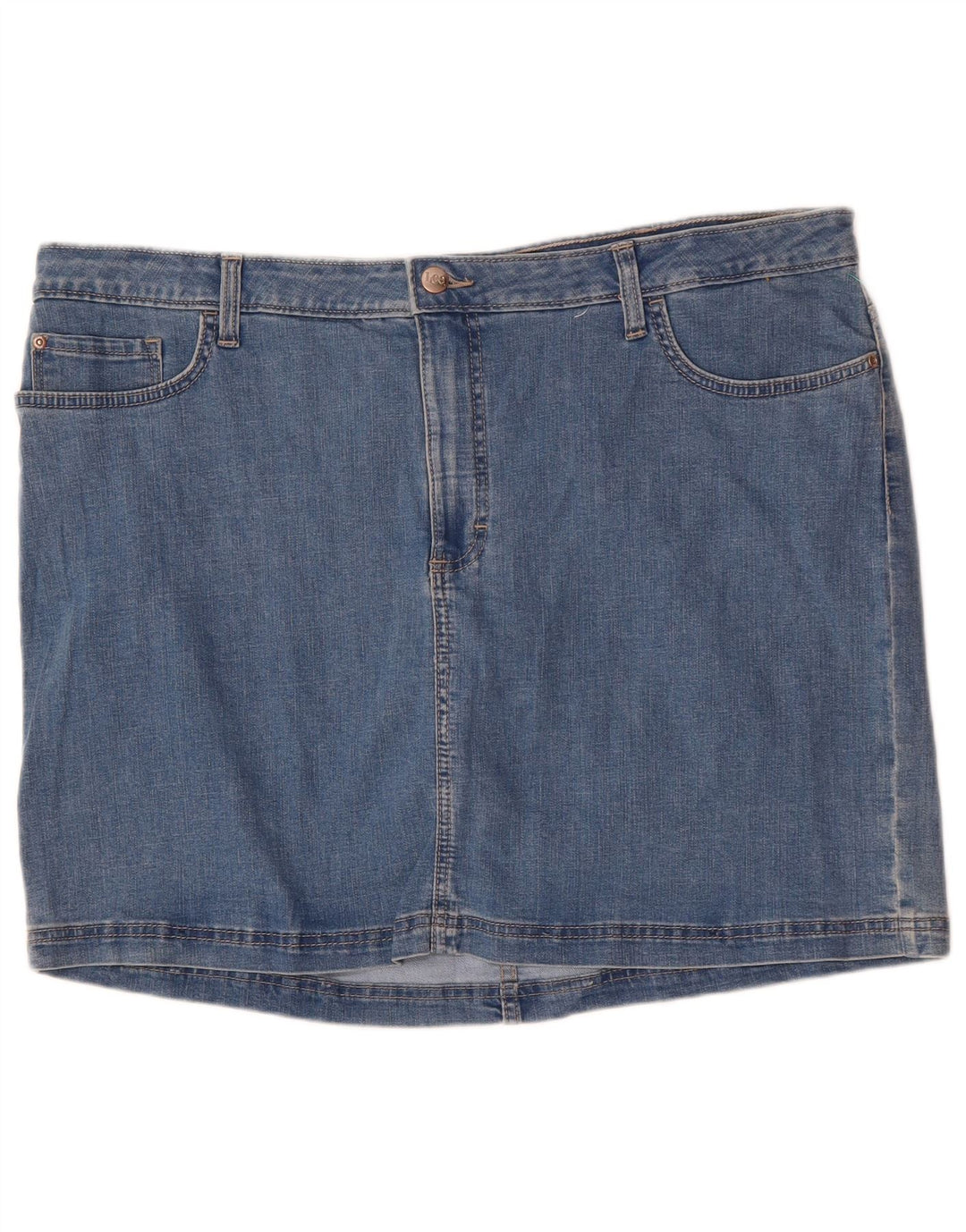 LEE Falda vaquera de corte regular para mujer US 22 3XL W44 Algodón azul