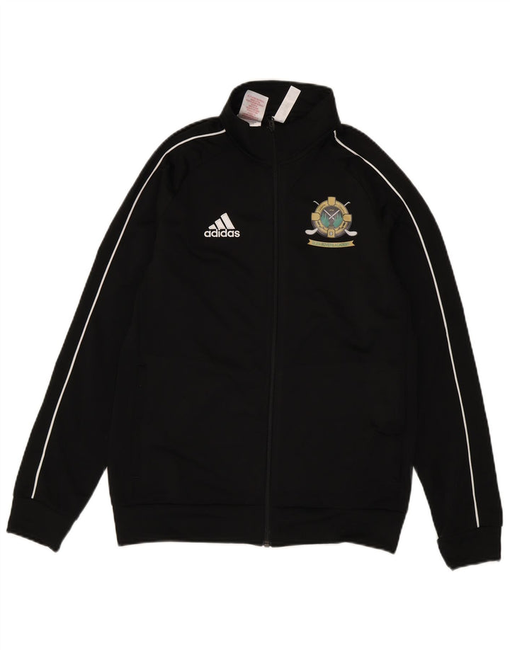 Adidas Boys Graphic Chándal Top Chaqueta 13-14 Años Negro Poliéster