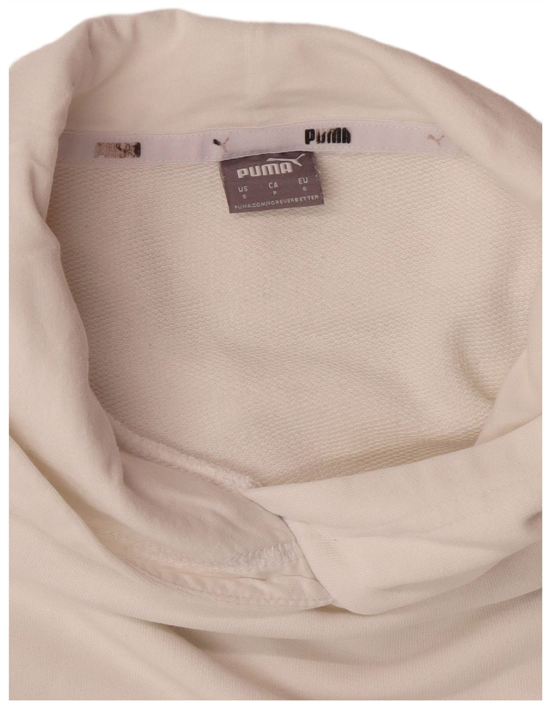 PUMA Jersey con capucha y gráfico extragrande para mujer UK 10 Small White Cotton