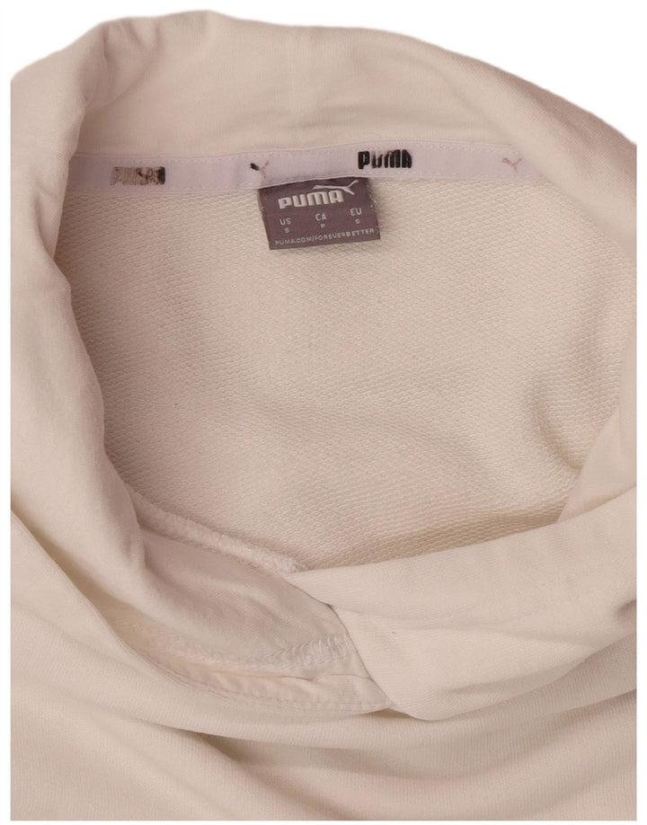 PUMA Jersey con capucha y gráfico extragrande para mujer UK 10 Small White Cotton