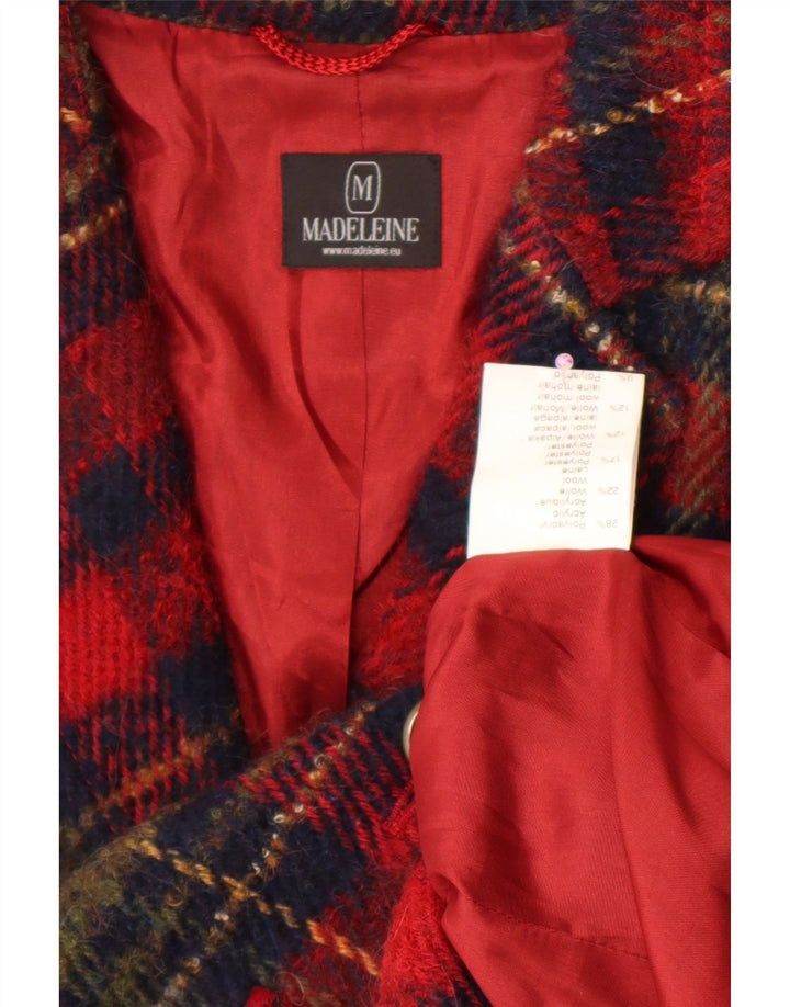 Madeleine Chaqueta tipo blazer de 4 botones para mujer UK 44 Medium Borgoña Check