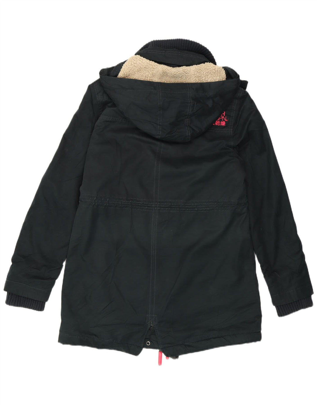 Superdry The Windparka Parka Chaqueta para Mujer UK 46 Grande Poliéster Negro