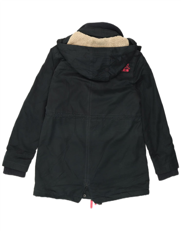 Superdry The Windparka Parka Chaqueta para Mujer UK 46 Grande Poliéster Negro