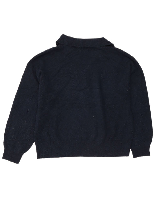 Marks & Spencer Suéter tipo jersey con cuello tipo polo para mujer UK 44 Azul marino mediano
