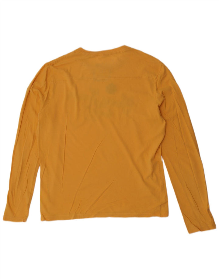 Guess Mens Graphic Top Manga Larga Grande Algodón Amarillo