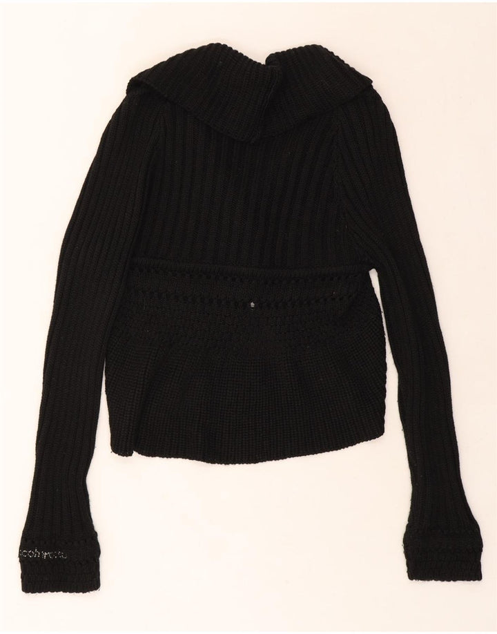ROCCOBAROCCO Womens Cardigan Sweater UK 14 Large Black Vintage Roccobarocco and Second-Hand Roccobarocco from Messina Hembry 