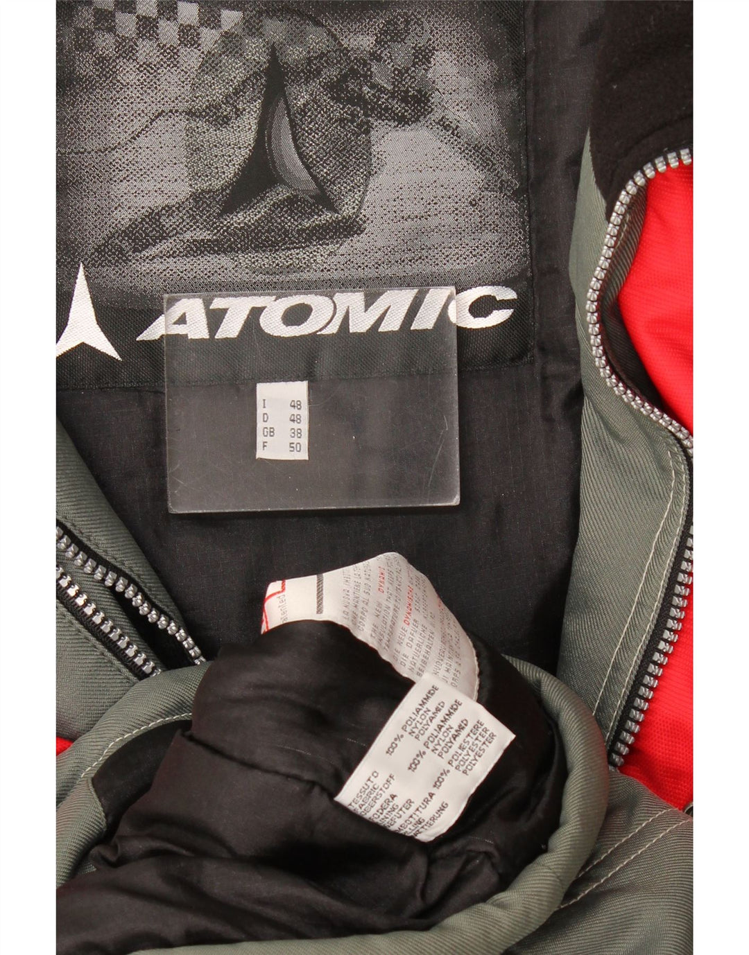 Atomic - Conjunto de esquí gráfico para hombre, 2 piezas, Reino Unido 38, color gris medio