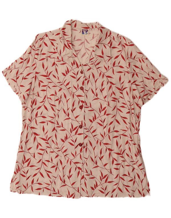Camisa de manga corta para mujer Yessica ES 39 2XL Viscosa floral blanco roto
