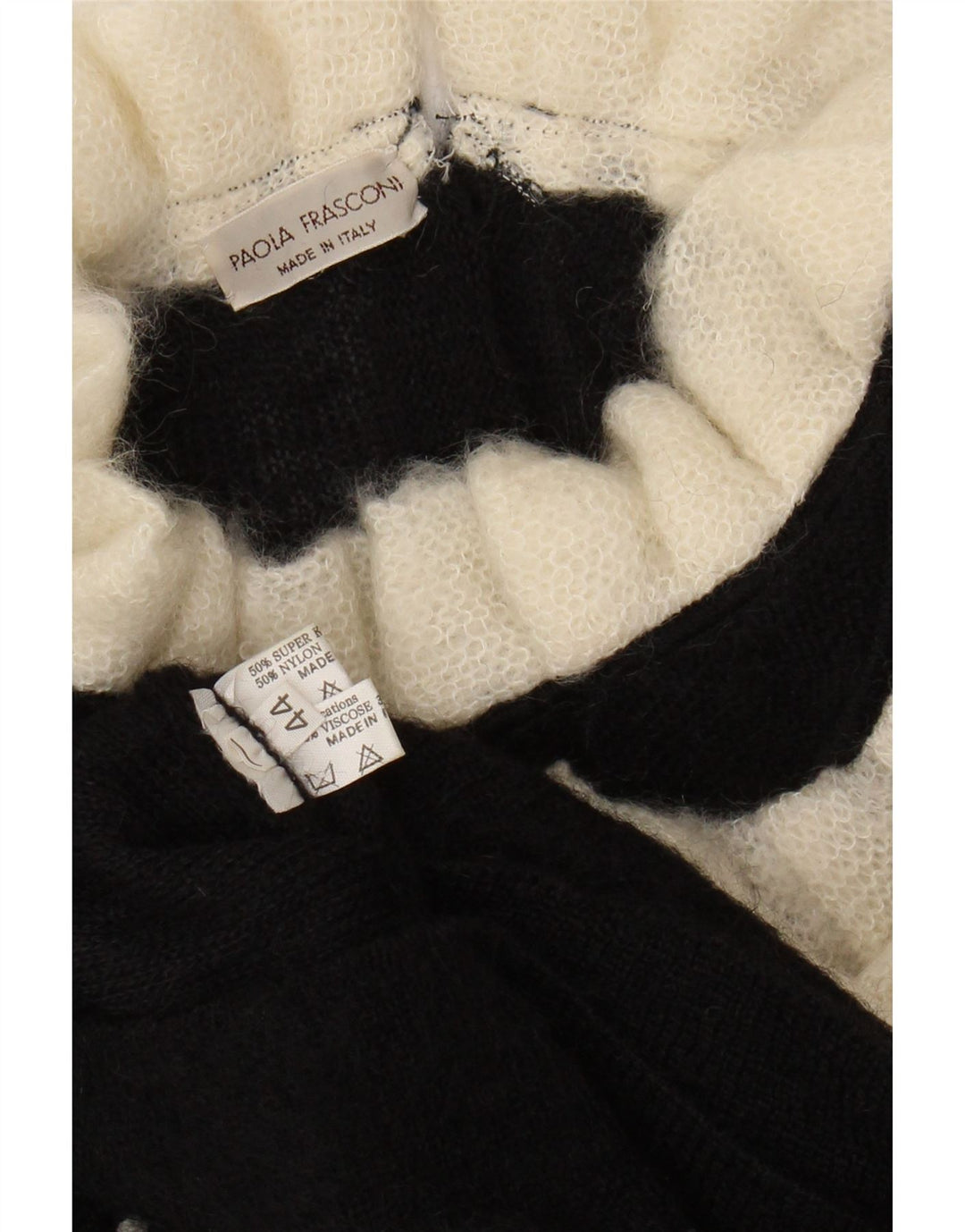 VINTAGE Jersey de cuello alto para mujer IT 44 Medio Negro Floral