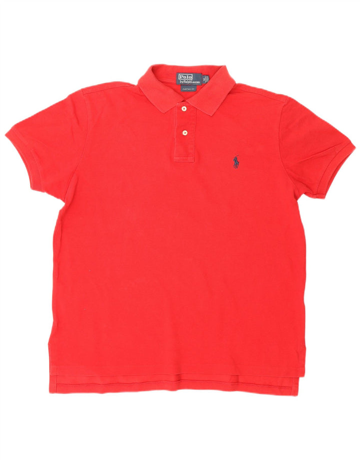 Ralph Lauren Polo de ajuste personalizado para hombre de algodón rojo mediano