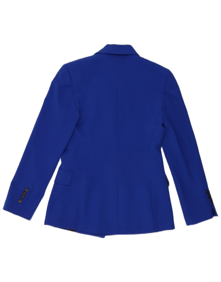Zara Chaqueta tipo blazer con doble botonadura y corte holgado para mujer UK 6 XS Poliéster azul