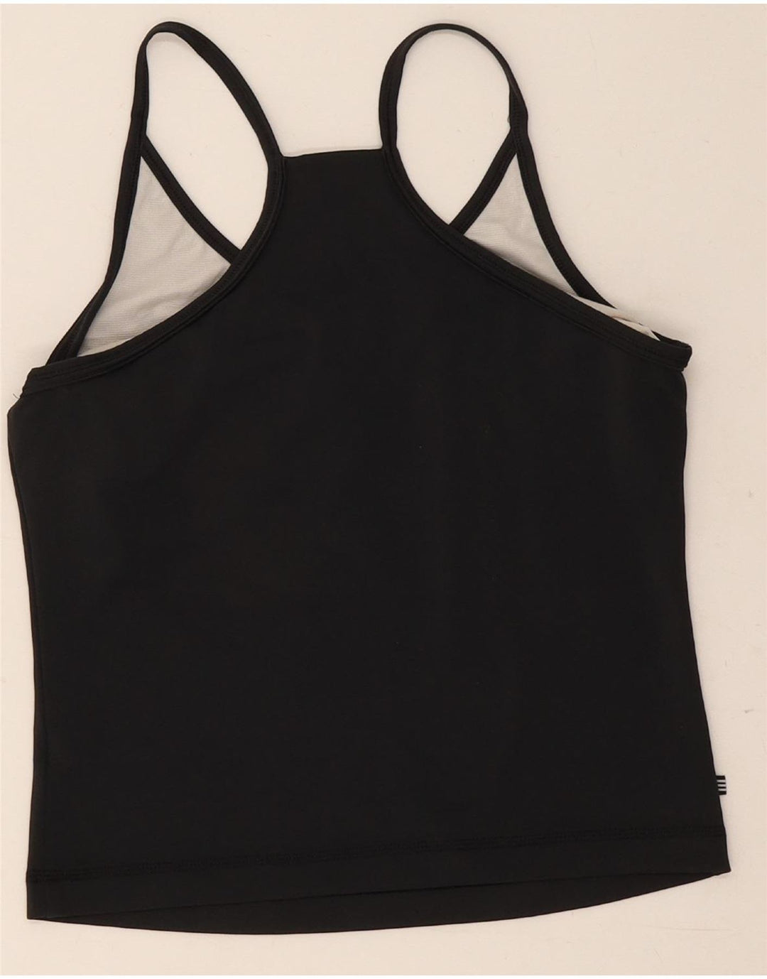 Adidas Mujer Crop Vest Top UK 12 Medio Negro Poliéster