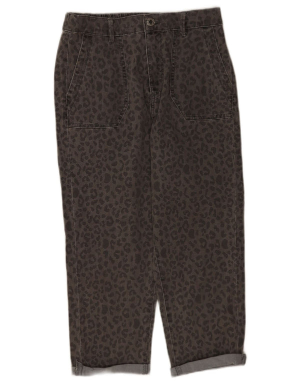 Marks & Spencer Vaqueros recortados para mujer Reino Unido 10 Pequeño W28 L21 Gris Estampado animal