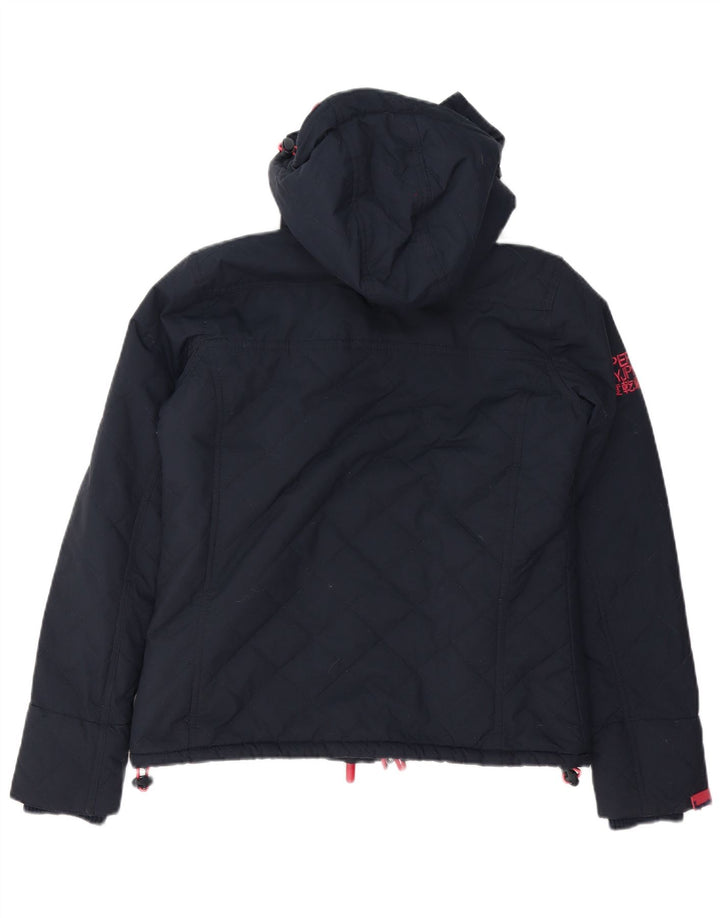 Superdry Chaqueta cortavientos con capucha para mujer UK 44 Azul marino mediano