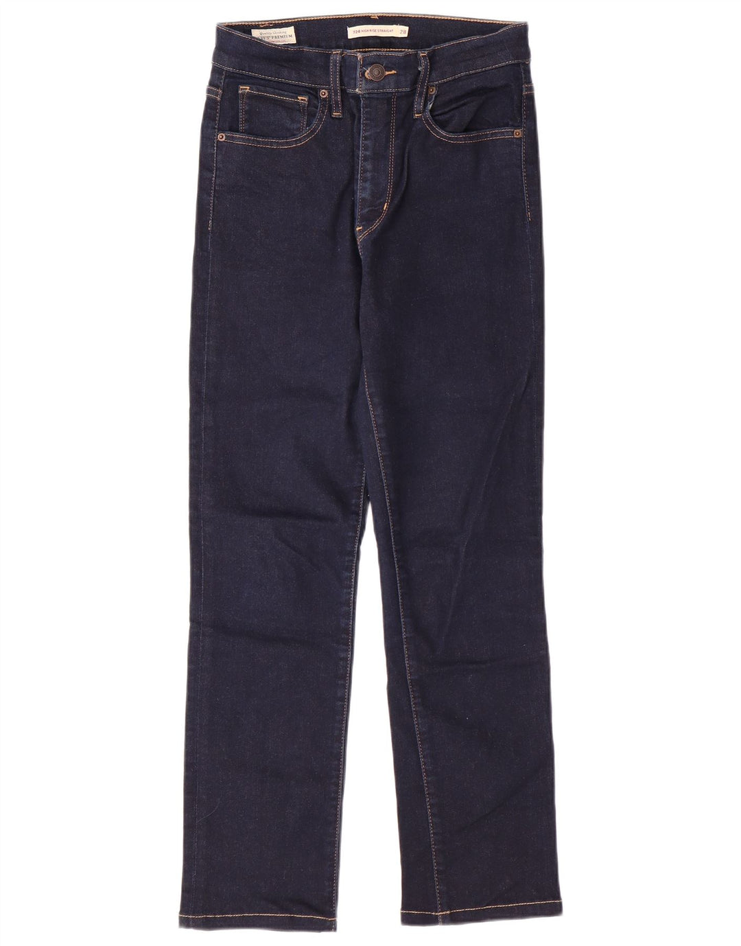 LEVI'S Jeans rectos de talle alto 724 para mujer W28 L26 Algodón azul marino