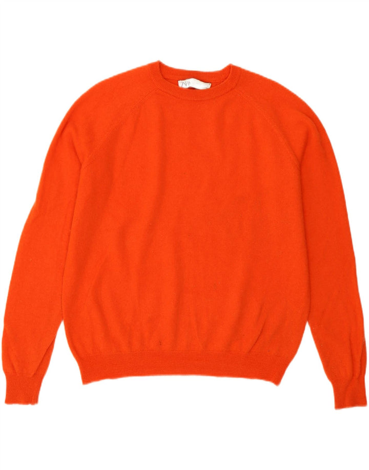 Zara Hombre Jersey Cuello Redondo Jersey Small Lana Naranja