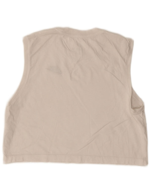 Nike Mujer Crop Oversize Chaleco Top UK 6 XS Algodón Blanco