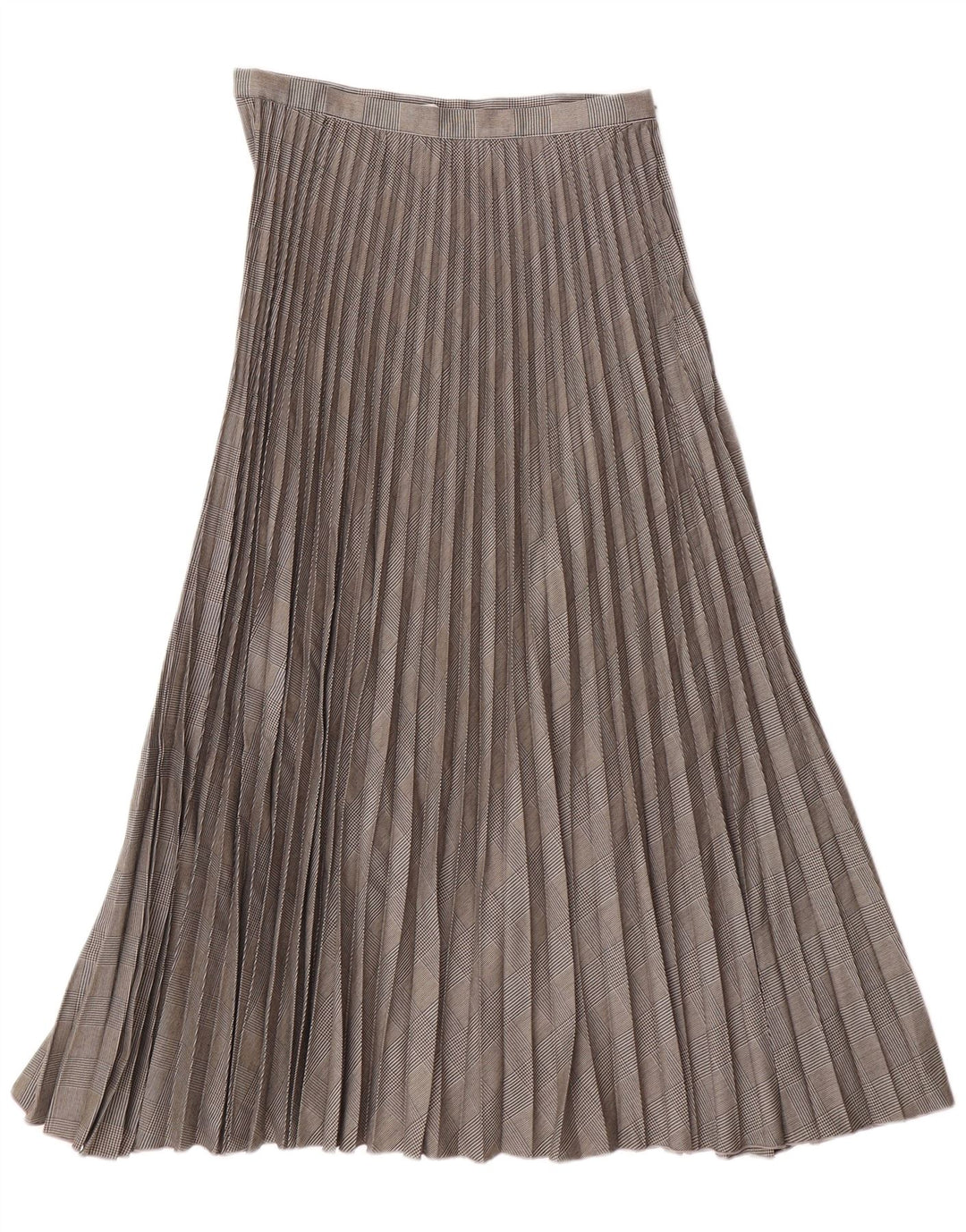 H&M Falda plisada tipo cuchillo para mujer EU 38 Mediana W28 Poliéster de pata de gallo gris