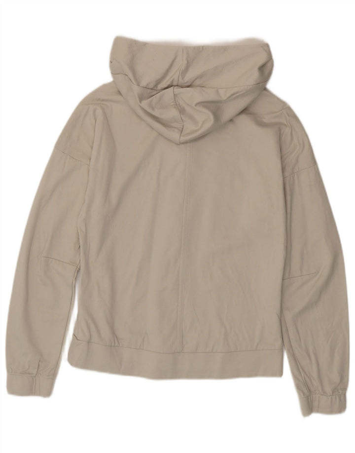ADIDAS Sudadera con capucha y cremallera para mujer UK 8/10 Small Off White Poliéster
