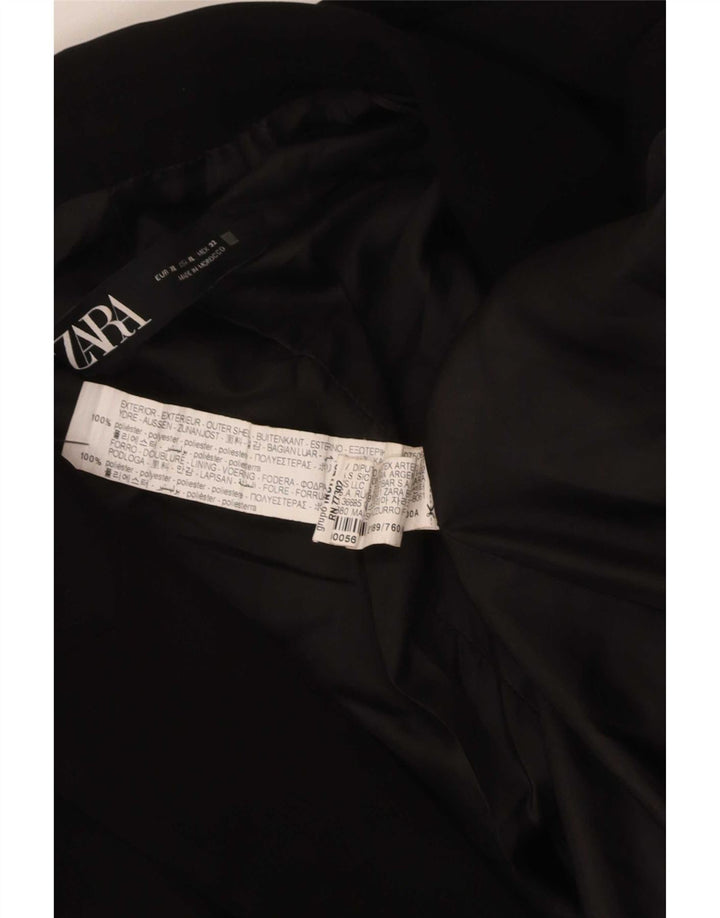Zara Mujer Chaqueta Americana Abierta Manga 3/4 UK 40 XL Poliéster Negro