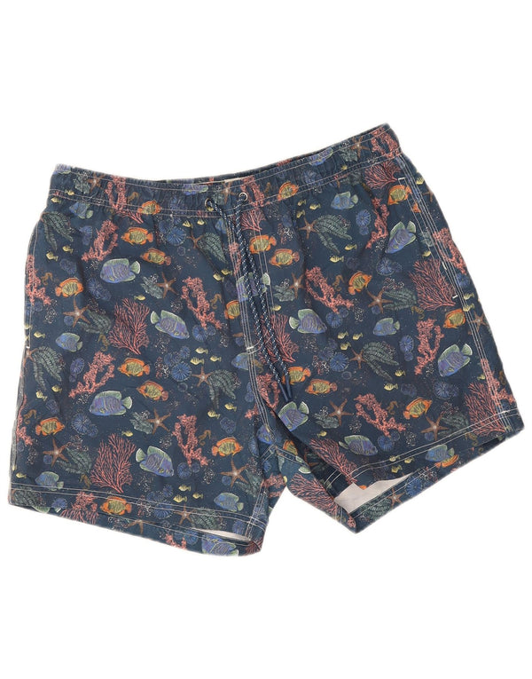 John Lewis - Bañador para hombre con estampado abstracto, talla grande, poliéster, color azul marino