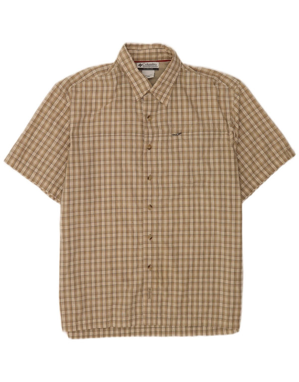 Columbia Camisa De Manga Corta De Corte Regular Para Hombre Algodón A Cuadros Beige Medio