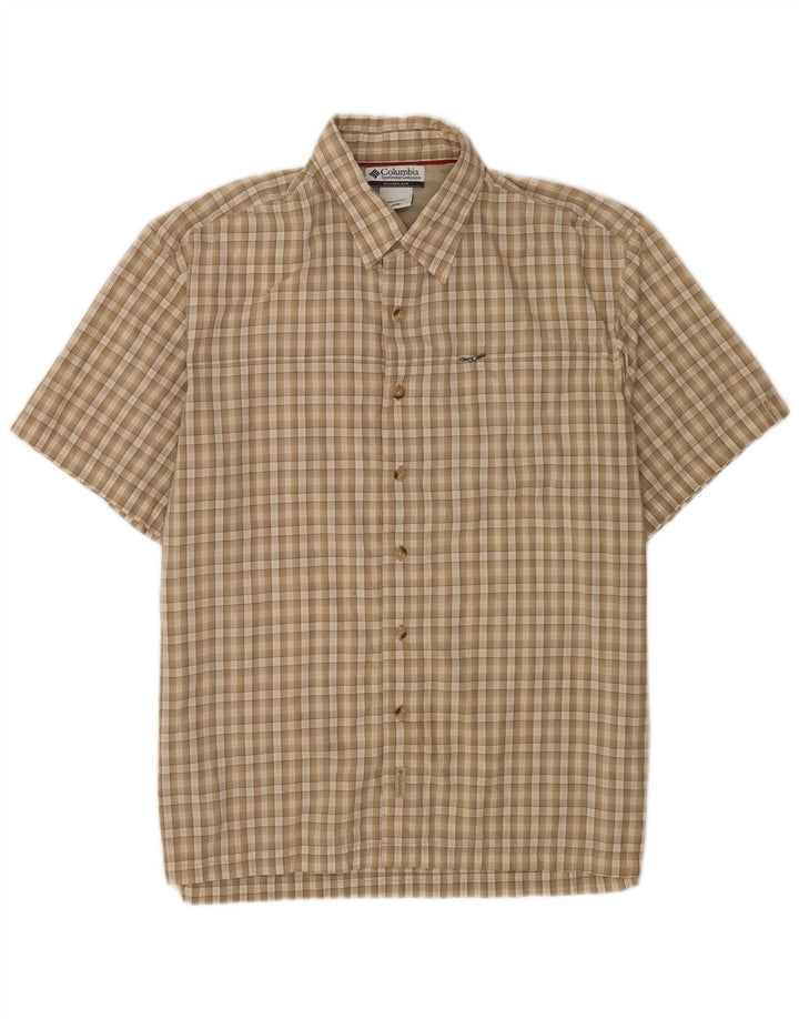 Columbia Camisa De Manga Corta De Corte Regular Para Hombre Algodón A Cuadros Beige Medio
