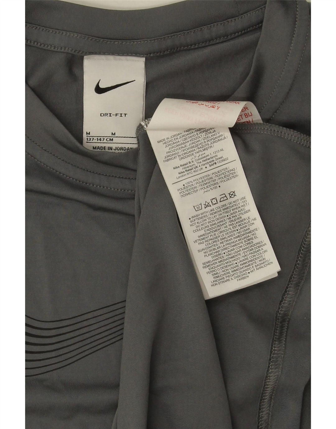 Nike Camiseta Dri Fit Graphic para niños 10-11 años Poliéster gris medio