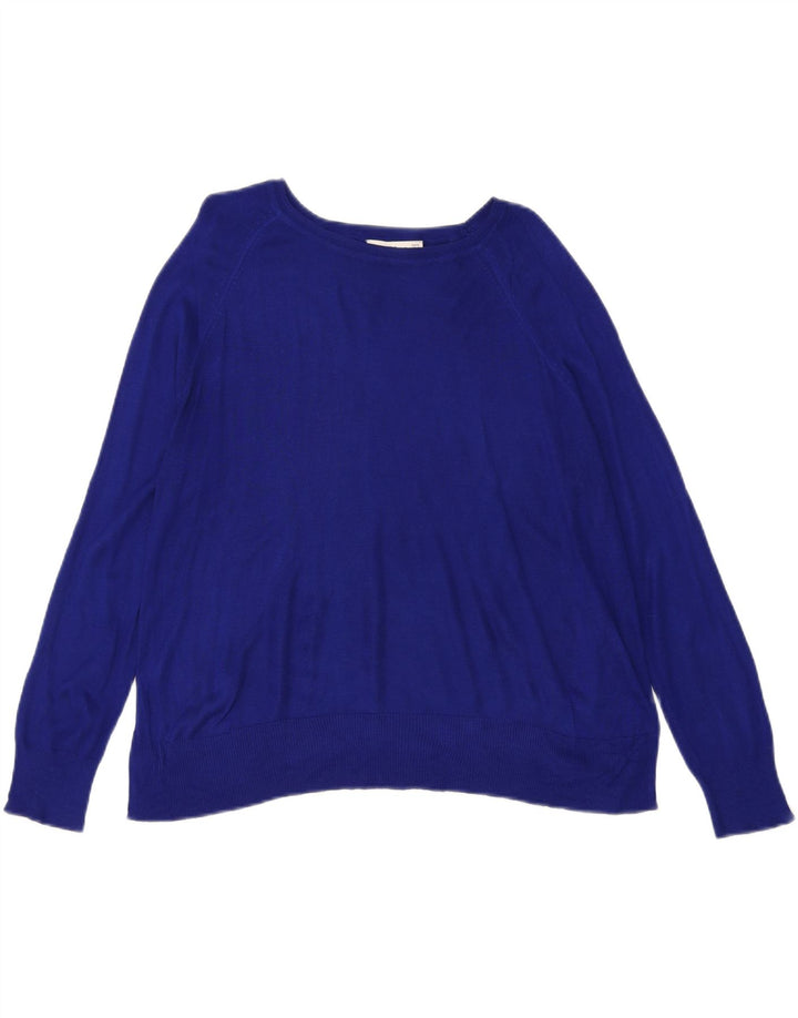 ZARA Womens Boat Neck Jumper Sweater UK 14 Medium Blue Vintage Zara and Second-Hand Zara from Messina Hembry 