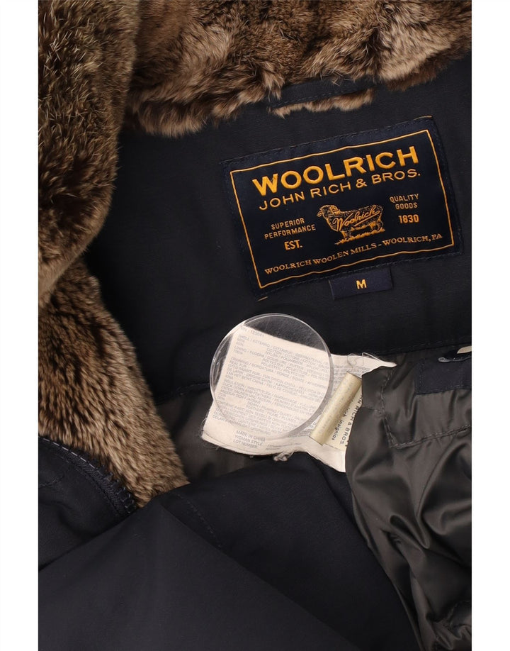 Woolrich Abrigo acolchado con capucha para hombre UK 38 Medium Azul marino Algodón