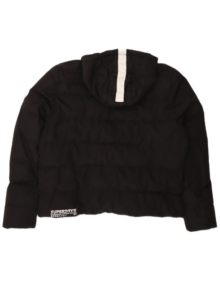 Superdry Chaqueta Acolchada Corta Con Capucha Para Mujer UK 20 XL Poliéster Negro