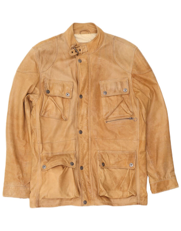 Gipsy Chaqueta de cuero para hombre UK 38 Marrón medio