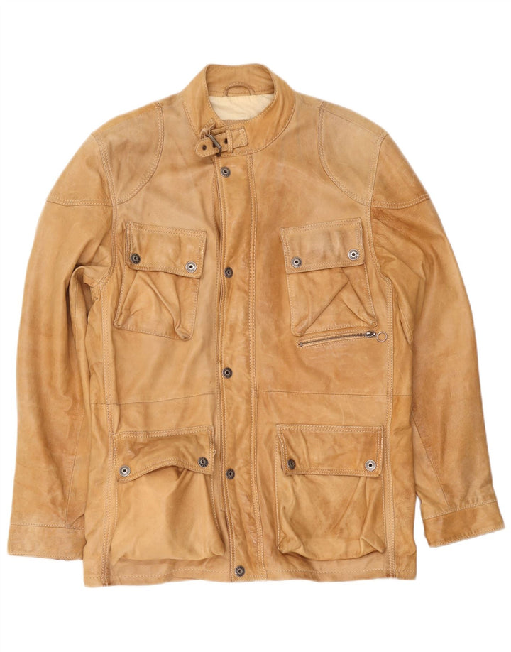 Gipsy Chaqueta de cuero para hombre UK 38 Marrón medio