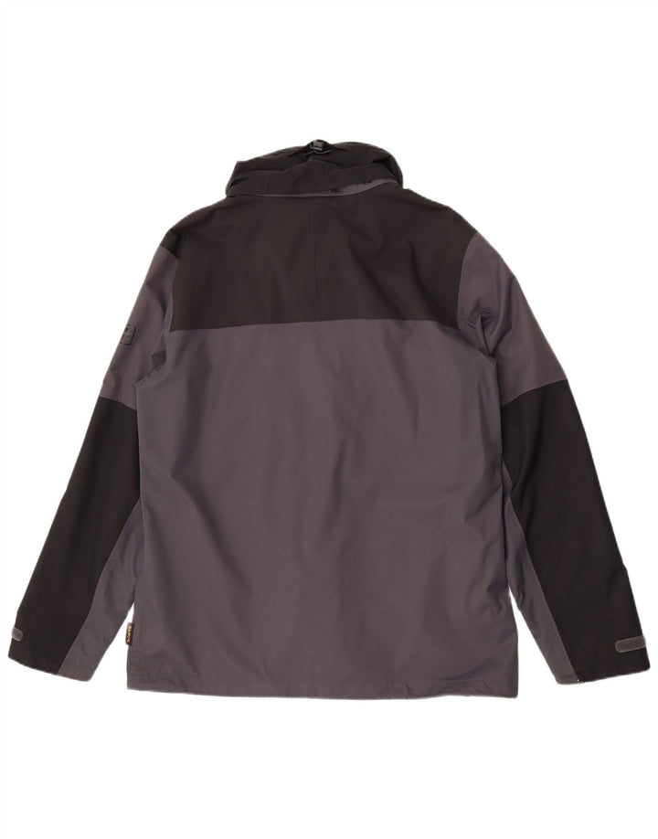 Jack Wolfskin Chaqueta impermeable para hombre ES 36/38 Gris medio Poliamida color block