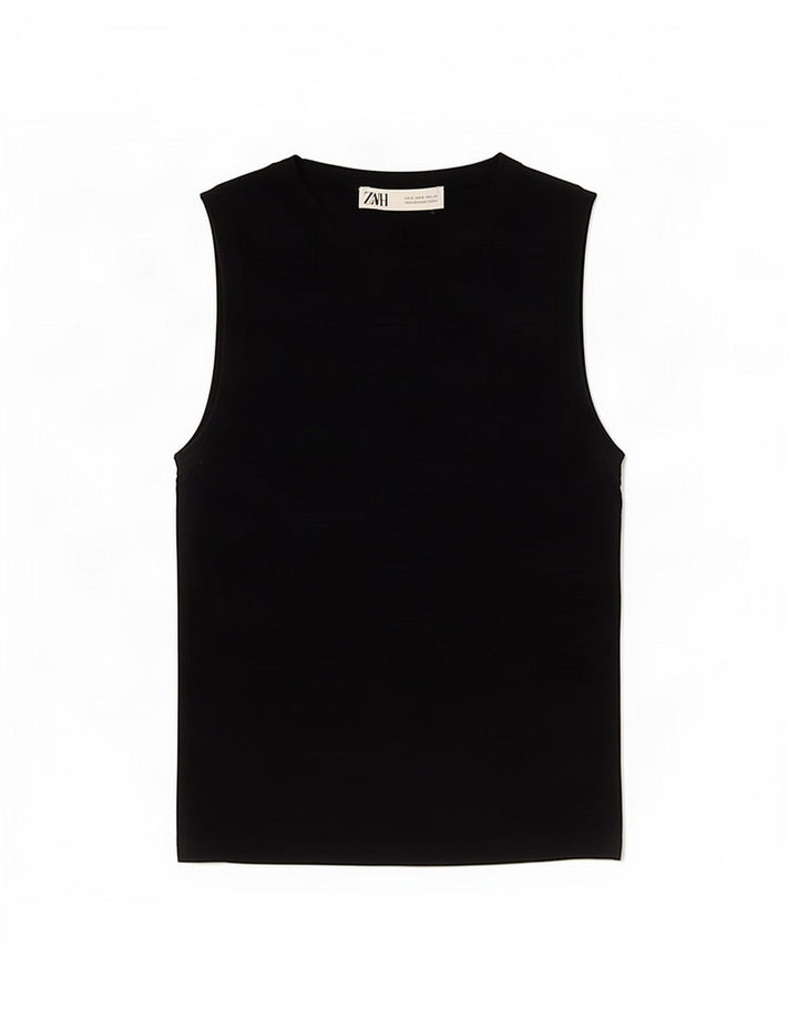 Zara Mujer Chaleco Top UK 8 Small Azul Marino