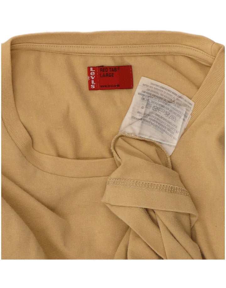 Levi's Camiseta para mujer Top UK 44 Large Beige Cotton