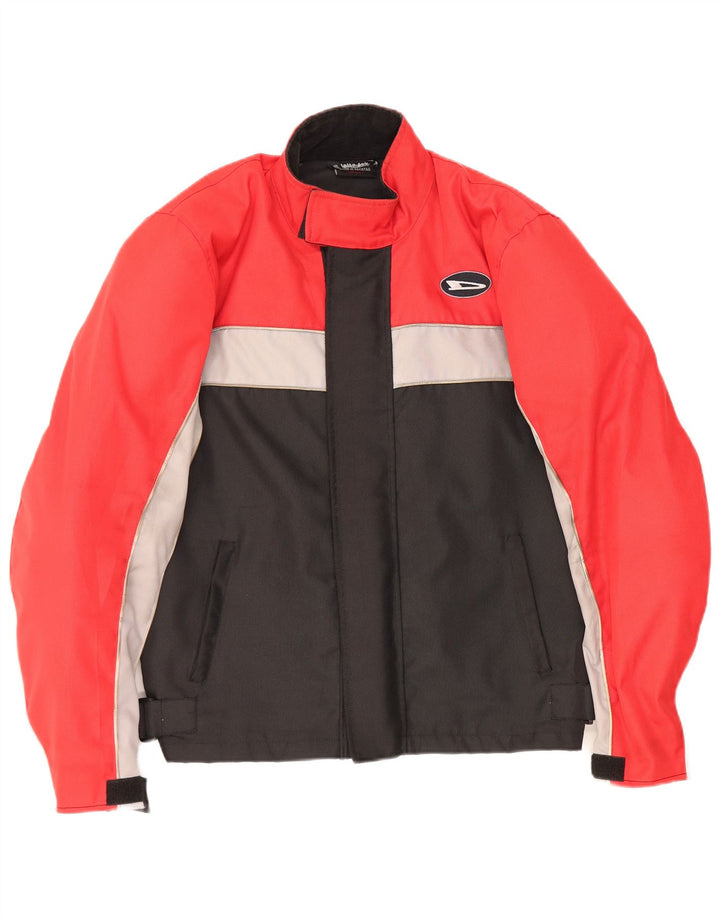 Vintage hombres Racer chaqueta Reino Unido 36 pequeño bloque de color rojo