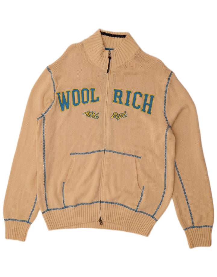 WOOLRICH Cárdigan gráfico para hombre XL Algodón beige