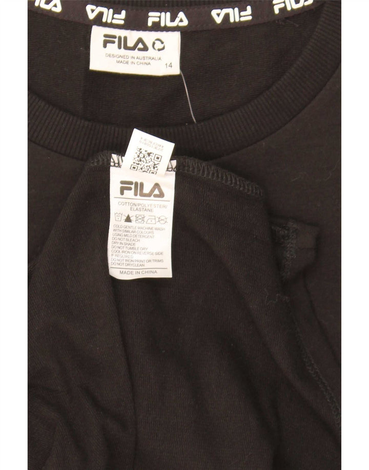 Fila Vestido básico gráfico para mujer UK 44 Mediano Algodón negro