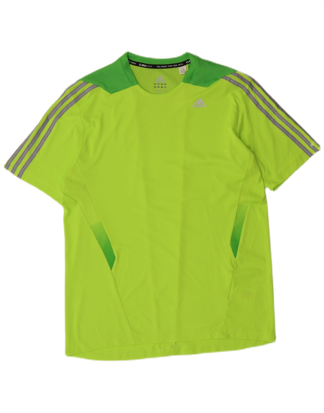 ADIDAS Hombre Regular Camiseta Verde Medio Rayas Poliéster Deportes