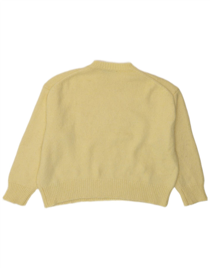 Zara Mujer Crop Oversize Cuello Redondo Jersey Jersey UK 14 Medio Amarillo